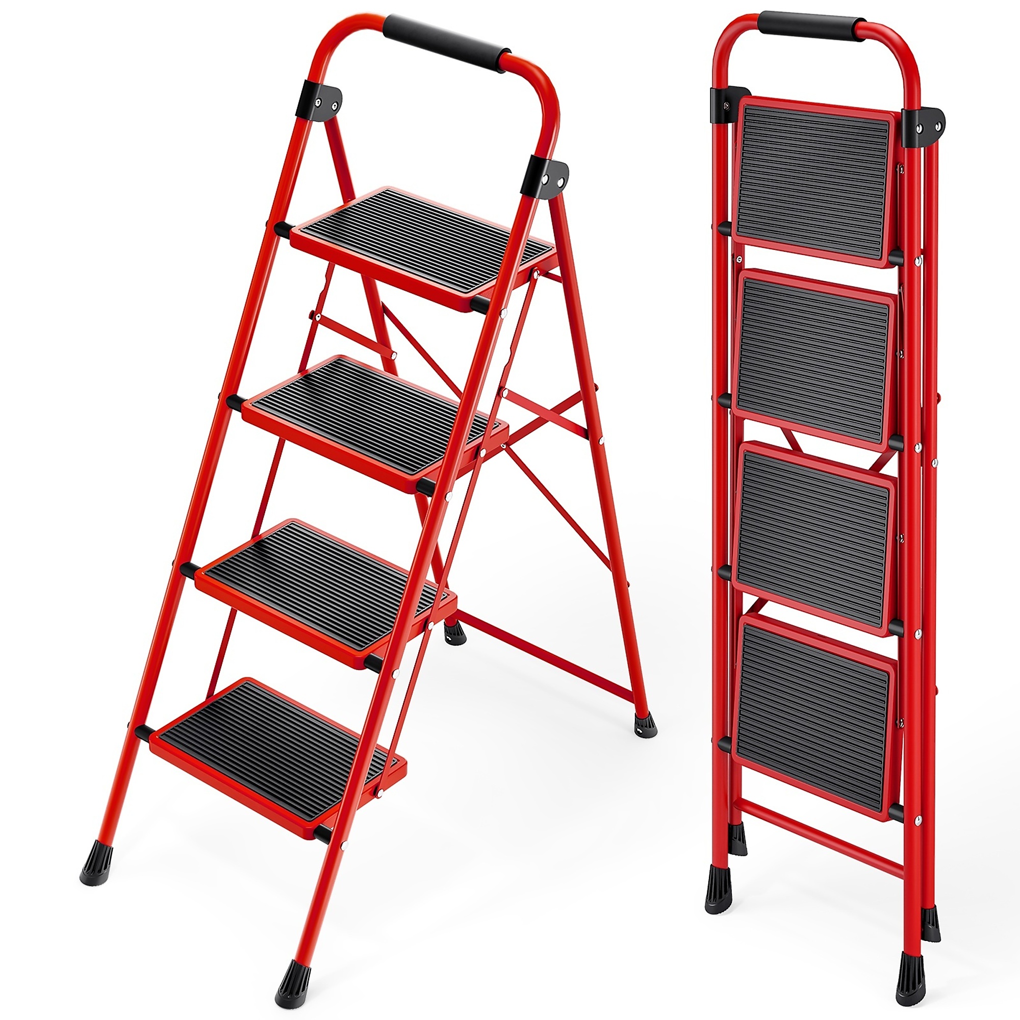 3.6 ft. Metal Lightweight Step Ladder (9 ft. Reach) with Anti-slip Pedals, 330 lb. Load Capacity Type IA Duty Rating